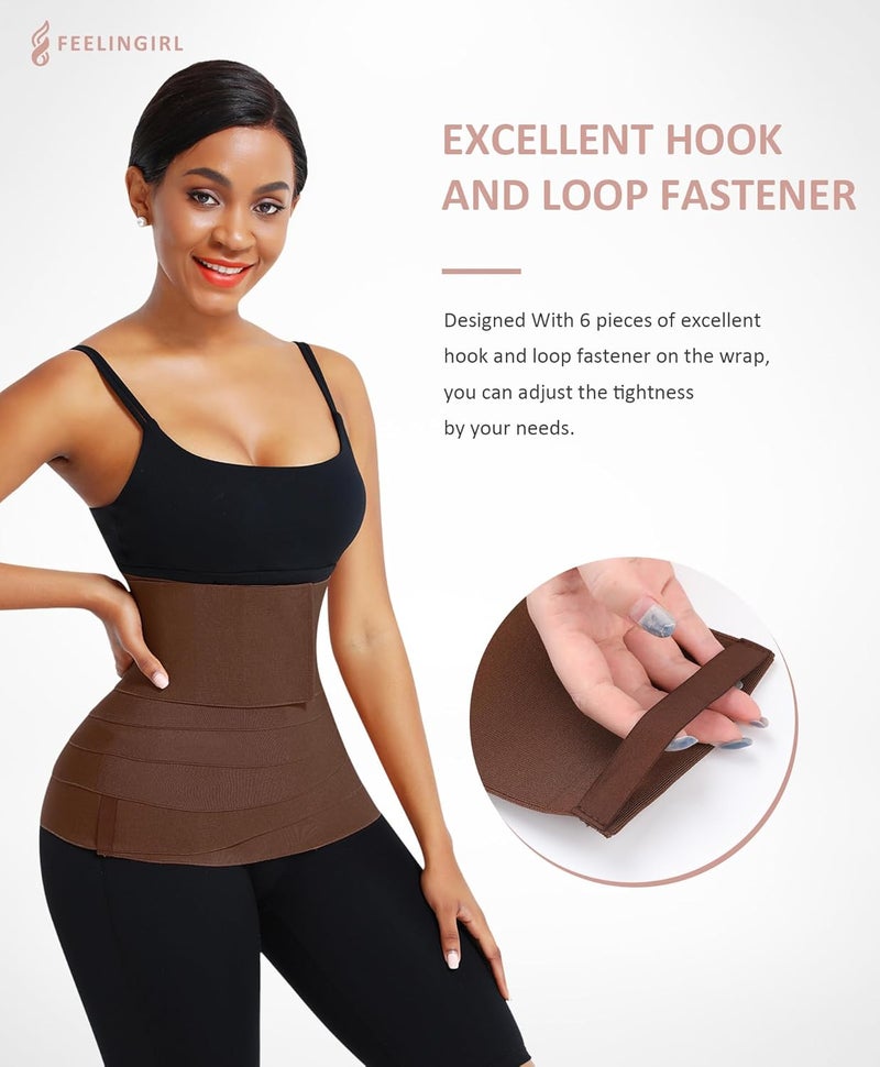 FeelinGirl Waist Trainer for Women Bandage Wrap Trimmer Belt Long Torso Tummy Wraps Belly Body Shaper Waist Trimmer Belt - Image 3